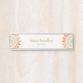 Kleurrijke Floral Lotus Flower Deurbordje (Voorkant)