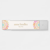 Kleurrijke Floral Lotus Flower Deurbordje (Voorkant)