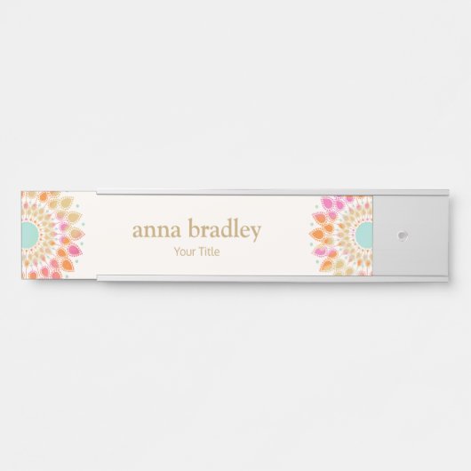 Kleurrijke Floral Lotus Flower Deurbordje (Voorkant)