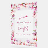 Kleurrijke Floral magnolia Frosted bruiloft Welkom Acryl Bord (Hoek)