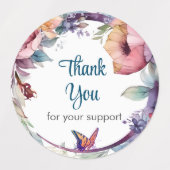 Kleurrijke Floral met vlinder Hartelijk dank Labels (Design 1)