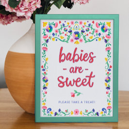 Kleurrijke Floral Mexican Fiesta Baby shower Treat Poster