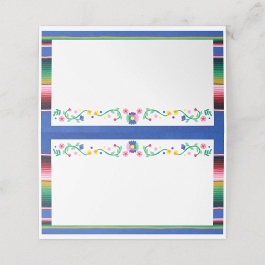 Kleurrijke Floral Mexican Serape Baby shower Plaatskaartje (Buitenkant ongevouwen)