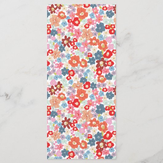 Kleurrijke Floral Moederdag Brunch Menu (Achterkant)