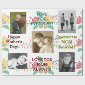 Kleurrijke Floral-Moederdag Cadeaupapier (Vlak)