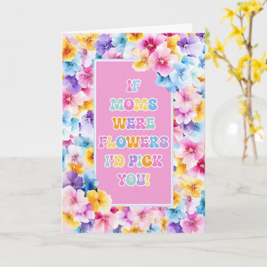 Kleurrijke Floral-Moederdag Kaart (Gele Bloem)