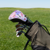 Kleurrijke Floral Monogram Persoonlijke naam Golfheadcover (Insitu)