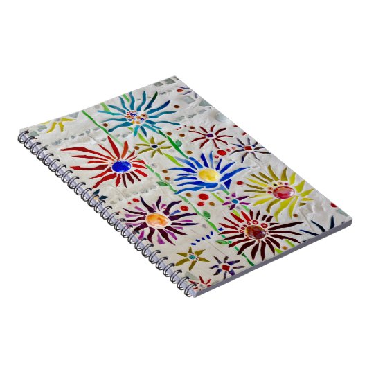 Kleurrijke Floral Mosaic Notitieboek (Rechterzijde)