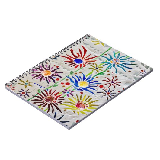 Kleurrijke Floral Mosaic Notitieboek (Linkerzijde)