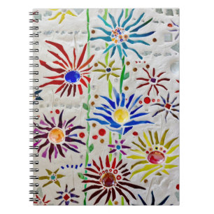 Kleurrijke Floral Mosaic Notitieboek