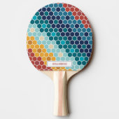 Kleurrijke Floral Mozaïek Hexagon Tafeltennis Tafeltennisbatje (Achterkant)