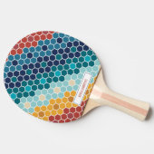 Kleurrijke Floral Mozaïek Hexagon Tafeltennis Tafeltennisbatje (Zijkant)