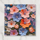 Kleurrijke Floral Needlepoint Art Gift Labels (Voorkant)