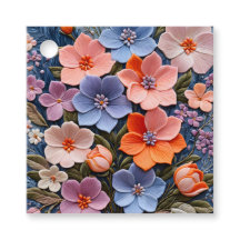 Kleurrijke Floral Needlepoint Art Gift Labels