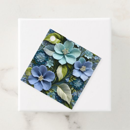 Kleurrijke Floral Needlepoint Art Gift Labels (In situ)