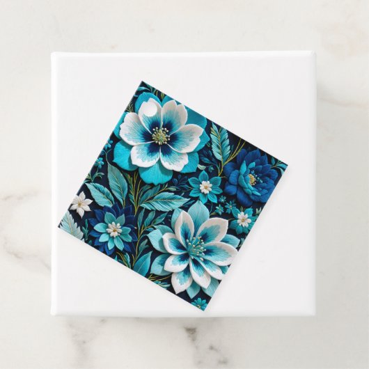 Kleurrijke Floral Needlepoint Art Gift Labels (In situ)