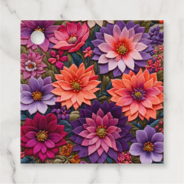 Kleurrijke Floral Needlepoint Art Gift Labels