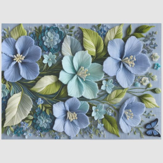 Kleurrijke Floral Needlepoint Art Tissue Paper Tissuepapier (Voorkant)