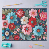 Kleurrijke Floral Needlepoint Art Tissue Paper Tissuepapier (Craft)