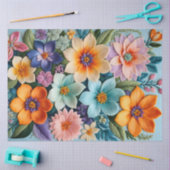 Kleurrijke Floral Needlepoint Art Tissue Paper Tissuepapier (Craft)