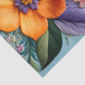 Kleurrijke Floral Needlepoint Art Tissue Paper Tissuepapier (Detail)