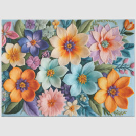 Kleurrijke Floral Needlepoint Art Tissue Paper Tissuepapier