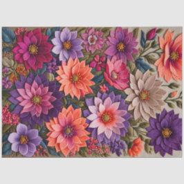 Kleurrijke Floral Needlepoint Art Tissue Paper Tissuepapier