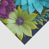 Kleurrijke Floral Needlepoint Art Tissue Paper Tissuepapier (Detail)