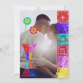Kleurrijke Floral Papel Picado Mexicaanse bruiloft Kaart (Achterkant)
