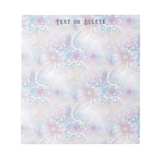 Kleurrijke Floral Pearly Pareltjes Notitieblok (Voorkant)