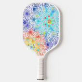 Kleurrijke Floral Pickleball Paddle (Achterkant)