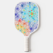 Kleurrijke Floral Pickleball Paddle (Voorkant)