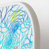 Kleurrijke Floral Pickleball Paddle (Links Detail)