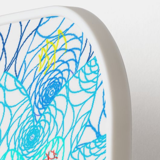 Kleurrijke Floral Pickleball Paddle (Links Detail)