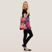 Kleurrijke Floral Pink Blue Paars Primula Flowers Tote Bag (Op model)
