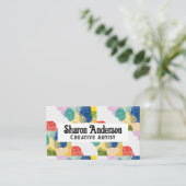 Kleurrijke Floral Plant tekeningen | artistiek Visitekaartje (Staand voorkant)