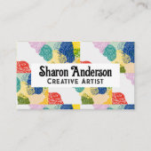 Kleurrijke Floral Plant tekeningen | artistiek Visitekaartje (Voorkant)