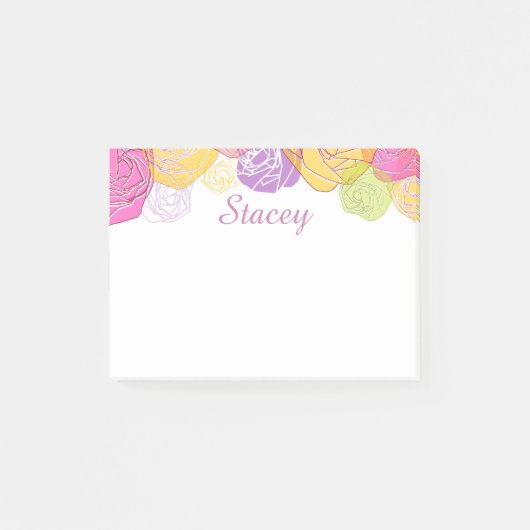 Kleurrijke Floral Post-it® Notes (Voorkant)