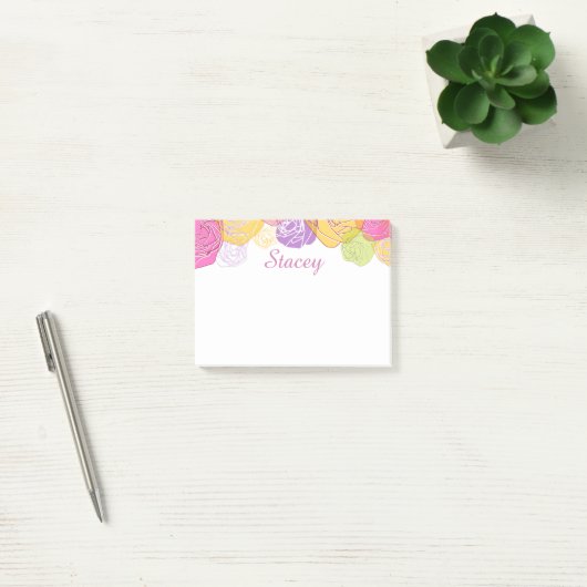 Kleurrijke Floral Post-it® Notes (Kantoor)