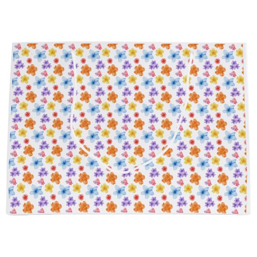 Kleurrijke Floral Print Groot Cadeauzakje (Voorkant)
