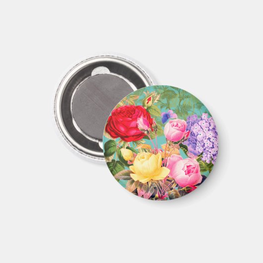 Kleurrijke Floral Print Magneet (Voorkant / Achterkant)