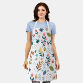 Kleurrijke Floral Print Schort (Gedragen)