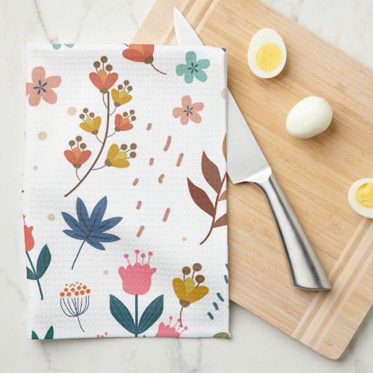 Kleurrijke Floral Print Theedoek (Quarter Fold)