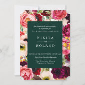 Kleurrijke Floral Print Wedding Uitnodiging (Voorkant)