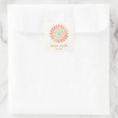 Kleurrijke Floral Rainbow Lotus Flower Mandala Vierkante Sticker (Tas)