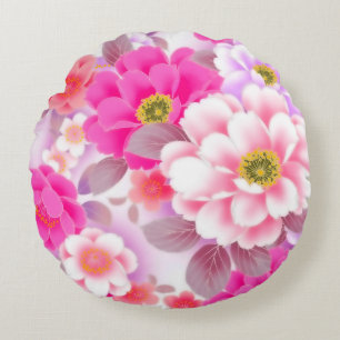 Kleurrijke Floral Rond Kussen