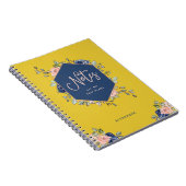 Kleurrijke Floral | Roos Gold Geometric Notitieboek (Rechterzijde)