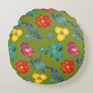 Kleurrijke Floral Round Pillow Rond Kussen