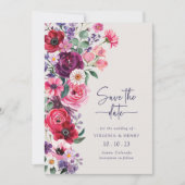 Kleurrijke Floral Save The Date (Voorkant)