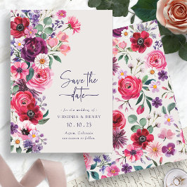 Kleurrijke Floral Save The Date